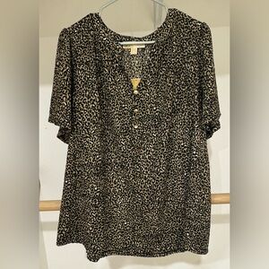 Michael Kors Leopard Print Blouse